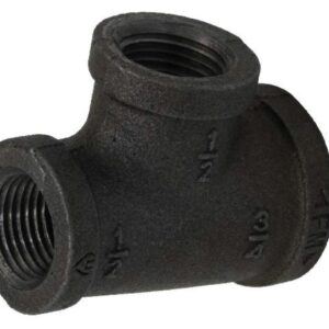 CB Supplies 451001202 Tee, 1-1/2 in x 1 in x 1-1/4 in, Malleable Black