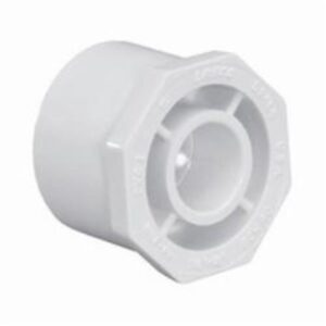 Lasco® 437-168 Reducing Bushing, 1-1/4 x 1 in, Spigot x Slip, SCH 40/STD, PVC, White