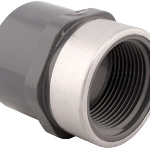 IPEX® 036974 Female Adapter, 1-1/4 in, SOC x FPT, SCH 80, PVC, Stainless Steel Reinforced
