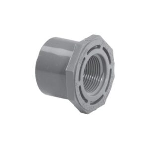 Lasco® 838-168 Flush Reducing Bushing, 1-1/4 x 1 in, Spigot x FPT, SCH 80/XH, PVC, Gray