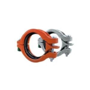 VSH Shurjoint® SJTM074PEHM Rigid Coupling, 2 in, Grooved, Cast Iron, Varnished, Orange