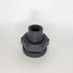 Hytek P7025807DTN Bulkhead Fitting, 1/2 in, Threaded, PVC