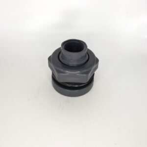 Hytek P7025808DTN Bulkhead Fitting, 3/4 in, Threaded, PVC