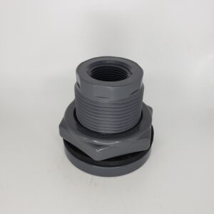 Hytek P7025809DTN Bulkhead Fitting, 1 in, Threaded, PVC