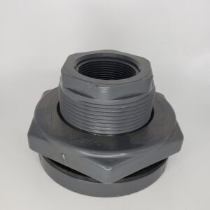 Hytek P7025811DTN Bulkhead Fitting, 1-1/2 in, Threaded, PVC