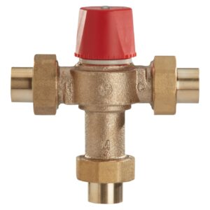 Watts® 0559103 LF1170 Temperature Control Valve, 3/4 in, Solder Union, 150 psi, 90 to 160 deg F, 0.5 to 23 gpm, Copper Silicon Alloy Body