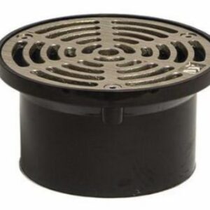 Watts® 8138067 WFD-3ABS-NB Bottom Outlet Economy Floor Drain, 3 in Outlet, Nickel Bronze Grid, ABS Drain