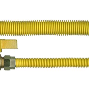 Fairview ACS-50FM-36 Stationary Appliance Connector, 36 in L, 1/2 in, FNPT x MNPT, 125000 BTU/hr Flow Rate, Stainless Steel, Yellow