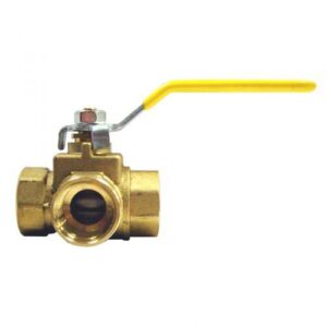 Fairview BV2101-H 3-Way Ball Valve, 1 in, FNPT, Brass Body