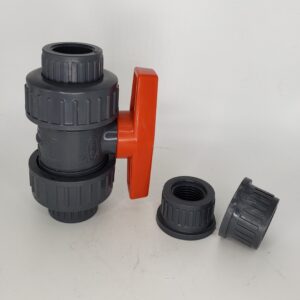 Hytek 31913007 Ball Valve, 1/2 in, Socket x Thread, PVC Body, True Union Port, EPDM