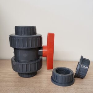 Hytek 31913011 Ball Valve, 1-1/2 in, Socket x Thread, PVC Body, True Union Port, EPDM