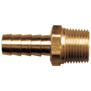 Fairview 125-4B Pipe Coupler, 1/4 in, Barbed x MNPT, Brass
