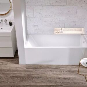 Mirolin BO60R0001 Austin Acrylic-Skirted Bathtub, Rectangular, 60 in L x 30 in W, Right Drain, White