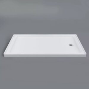 Mirolin SQD6032RA1 Strada Shower Base, High Gloss, Right Drain, 60 in L x 32 in W x 3 in D