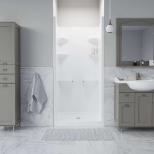 Mirolin MEL31 Melrose Acrylic Shower Stall, 36 in L x 36 in W x 80 in H, Acrylic, White