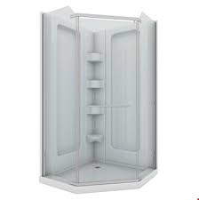 Mirolin SC38NA1 Neo-Angle Sorrento Acrylic Shower Stall, 38.75 in L x 38.75 in W x 76-1/4 in H, Acrylic, White
