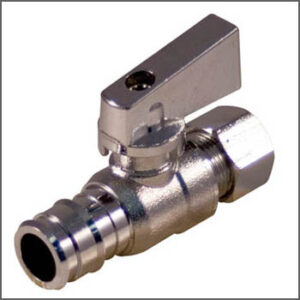 AQUA-DYNAMIC 1991-702 R14 Straight Stop Valve, 1/2 x 3/8 in, 1/4 Turn, F1960 Cold-Expansion PEX x Compression, Lead-Free