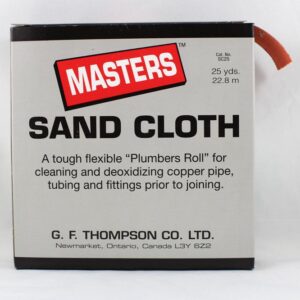 Masters® SC25 Sand Cloth, 25 yd L Roll, 120 Grit, Metal Abrasive, Brown