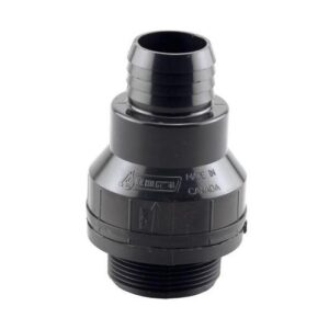 Boshart Industries BSC-150-B BSC Series Sump Pump Check Valve, 4.3 to 25 psi, 140 deg F, 1-1/2 in MPT Inlet 1-1/4 in Barb, 1-1/2 in Spigot Outlet