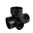 Approved Vendor 5410 ABS DWV Sanitary Tee, 3 x 1-1/2 in, Left-Side Inlet, H x H, Black