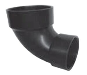 Approved Vendor 5447 ABS DWV 90 deg Closet Elbow, 4 x 3 in, H x H, Black
