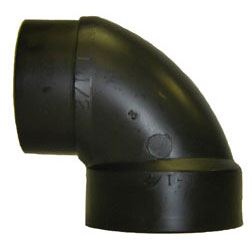 Approved Vendor 5454 ABS DWV 90 deg Street Elbow, 4 in, H x Sp, Black