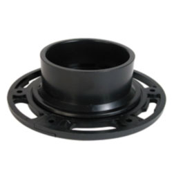 Approved Vendor 5531 ABS DWV Adjustable Closet Flange, 4 x 3 in, Hub, Black