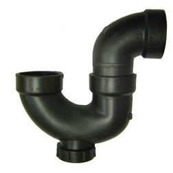 Approved Vendor 5543 ABS DWV P-Trap With Cleanout, 1-1/2 in, H x H x Cleanout, Black