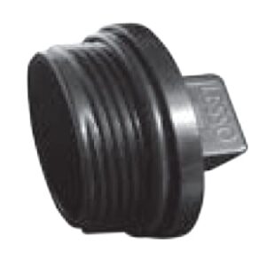Approved Vendor 5559 ABS DWV Threaded Plug With Gasket, 2 in, MIPT, Black