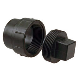 Approved Vendor 5565 ABS DWV Cleanout Adapter, 1-1/2 in, Sp x Cleanout, Black