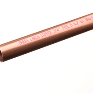 Great Lakes Copper 000723 Type M Hard Copper Pipe, 1/2 in, 12 Feet