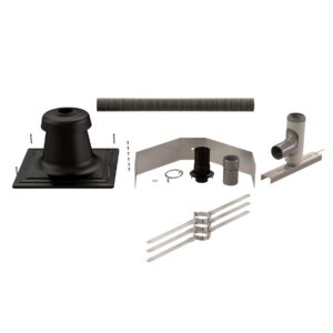 Centrotherm Eco Systems IFCK0225 Flex Chimney Kit, 2 in Dia, Polypropylene, Gray