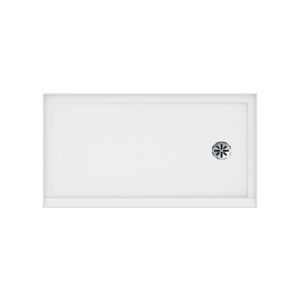 PRODUITS NEPTUNE 220005-501-001-002 Impact 3260 D 3B/60 Alcove Shower Base, 32 x 60 in, Right Hand Drain, With Tiling Flange 3 Sides, White