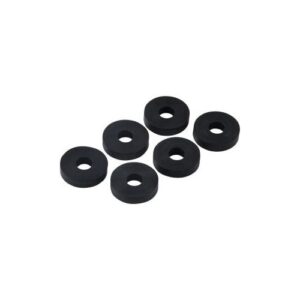 Master Plumber® 616 Flat Faucet Washers (Pack of 6), 1/4 in ID, 9/16 in OD, Black