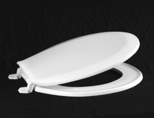 Centoco 1200BP8-001 Toilet Seat With Cover, Round Bowl, Closed Front, Polypropylene, White
