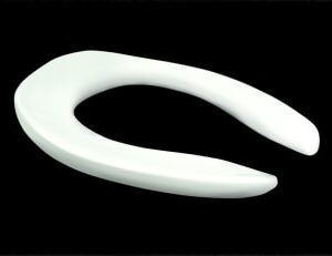 Centoco 500CC-407 Toilet Seat, Elongated Bowl, Plastic Hinge, 4 in W, 21 in H, 15 in L, Black