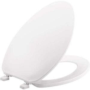 Bemis® 170 000 170 Toilet Seat, Elongated Bowl, Closed Front, White, Top-Tite Hinge, Plastic