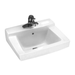 American Standard® 0321075.020 Declyn Bathroom Sink, Square, 4 in Faucet Hole Spacing, 18-1/2 in L x 17 in W x 8-1/2 in H, Wall Mounting, Vitreous China, White
