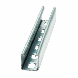 B-Line B22SH120GLV B-Line Series Slotted Unistrut, 120 in L x 1.62 in W x 12 ga THK, Steel, Pre-galvanized
