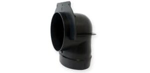 PrimexVents EB4X90 Squeeze Elbow, 4 in, 90 deg, Polymer Resin, Black