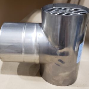 FlexMaster® 2NVTT4 NovaVent® Single-Wall Termination Tee, Stainless Steel, 4 in Dia