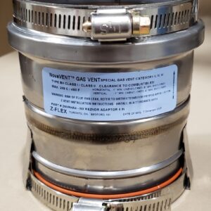 FlexMaster® 2NVRHA4 NovaVent® Universal Appliance Adapter with Back-Flow Preventer, 3.83 in Dia x 4.13 in L