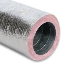 Hi-Velocity 20022120010 Fiberglass Flex Duct, 2 in x 10 ft L, R8.4, Fiberglass, Galvanized Steel, Polyester