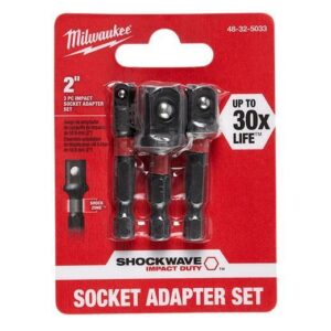 Milwaukee® 48-32-5033 Hex Shank Socket Adapter Set, 1/4 in Male Drive, 1/4 in Female Drive, Steel
