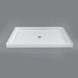 Mirolin SQD4836A1 Strada Shower Base, High Gloss, Centre Drain, 48 in L x 36 in W x 3 in D