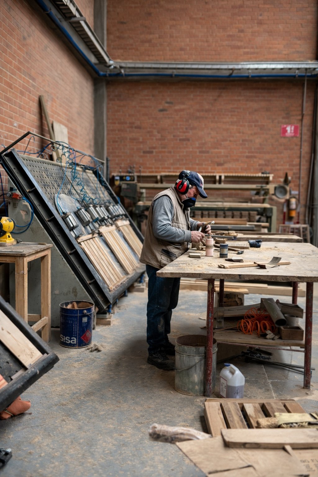 Colombia craftsman at workbench